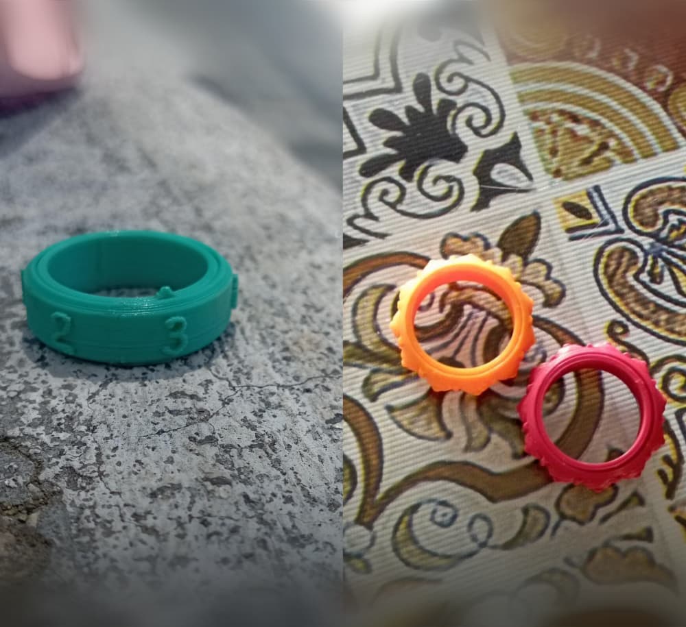 Fidgets Rings Mini Boobies & Dice Ring 3d model