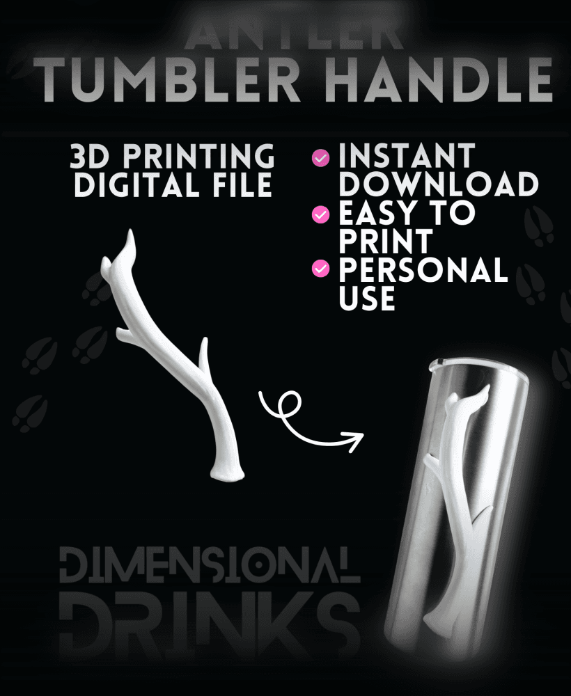 Antler 3D Tumbler Handle 3d model