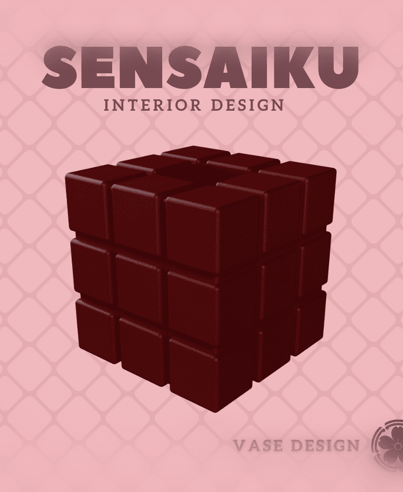 37. Cube 37 - 27 cubes Custom Vase Design - Ikebana Home Decoration 3d model