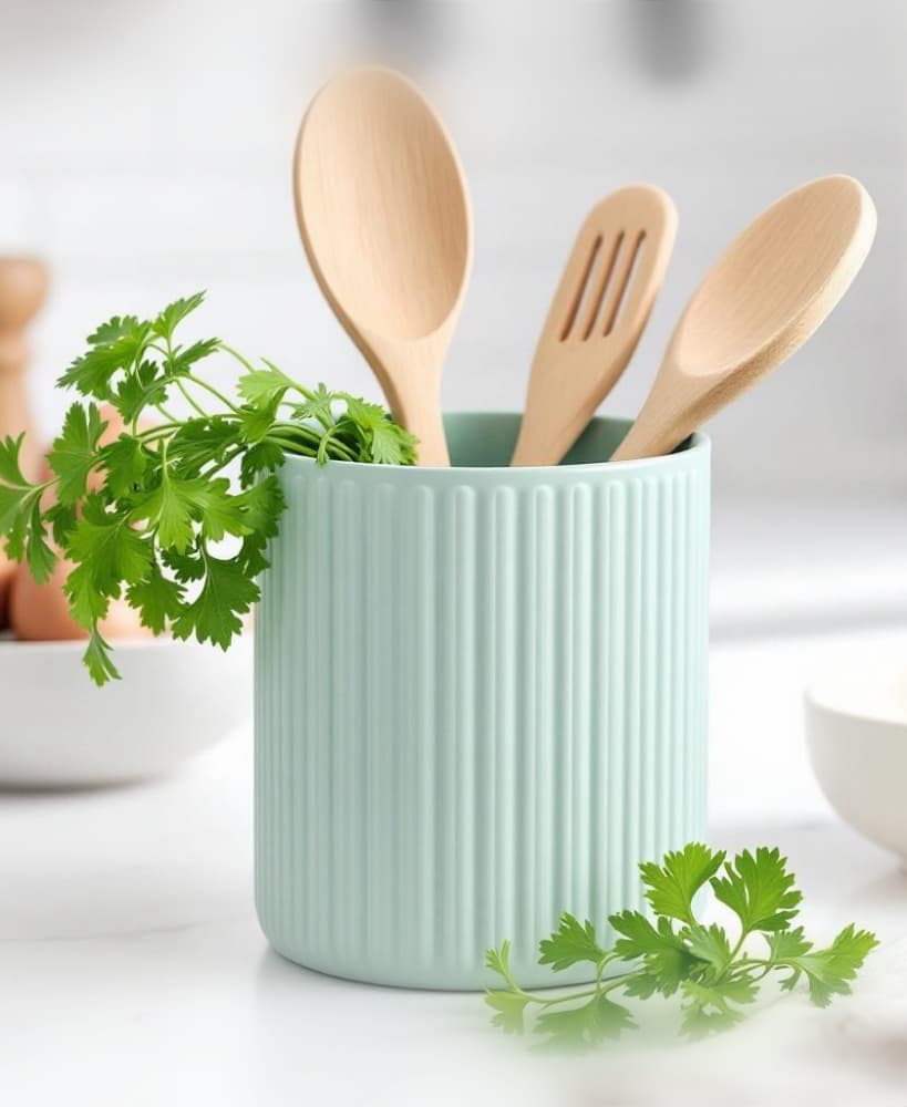 Ribbed Kitchen Utensil Holder, Utensil Caddy 3d model