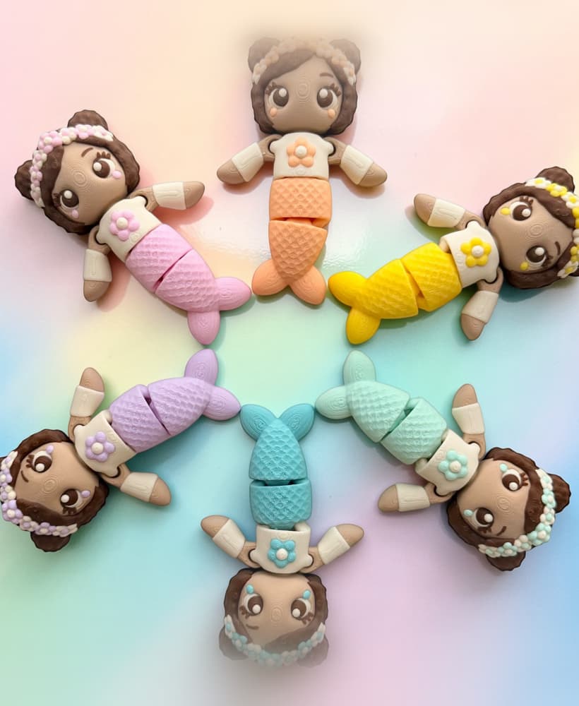Kawaii (Cute) Spring Mermaids 3d model