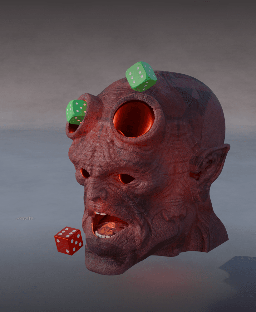 Hellboy Portrait Dice Tower 3d model