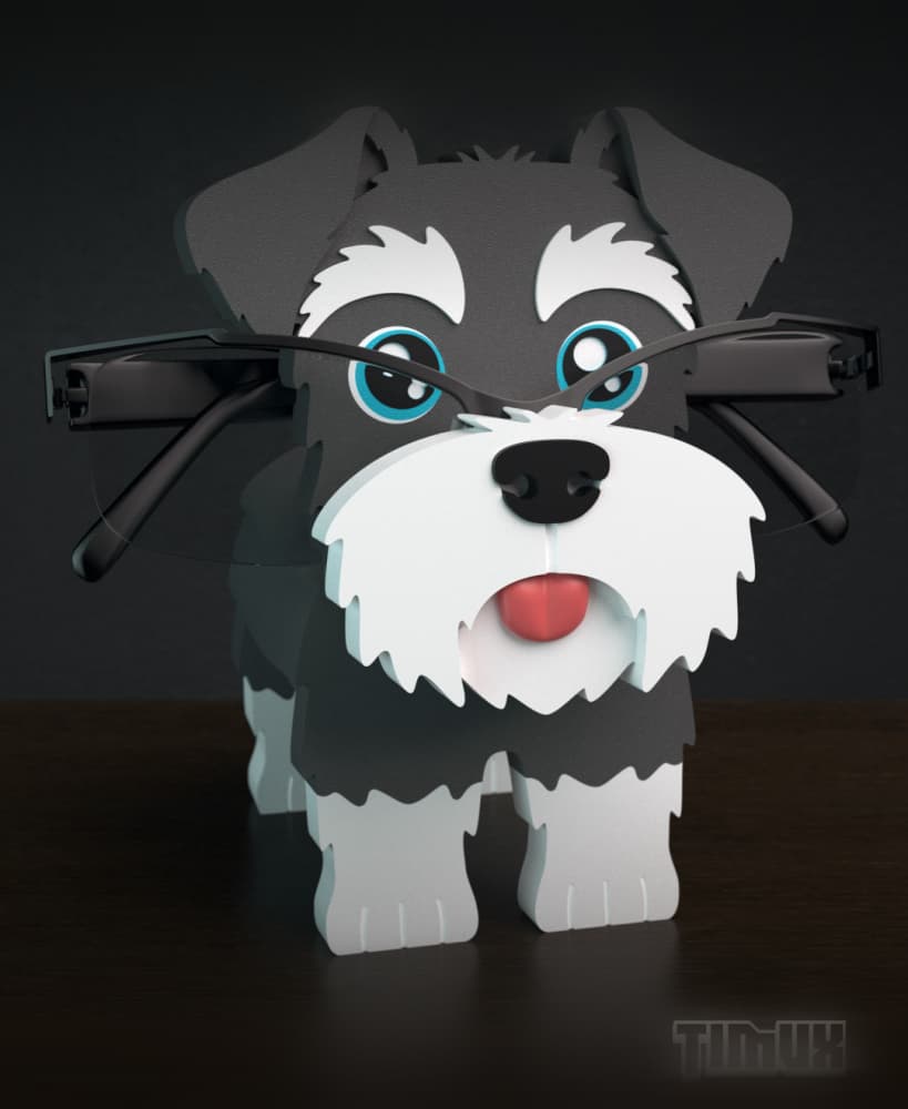 SCHNAUZER GLASSES HOLDER V3 3d model