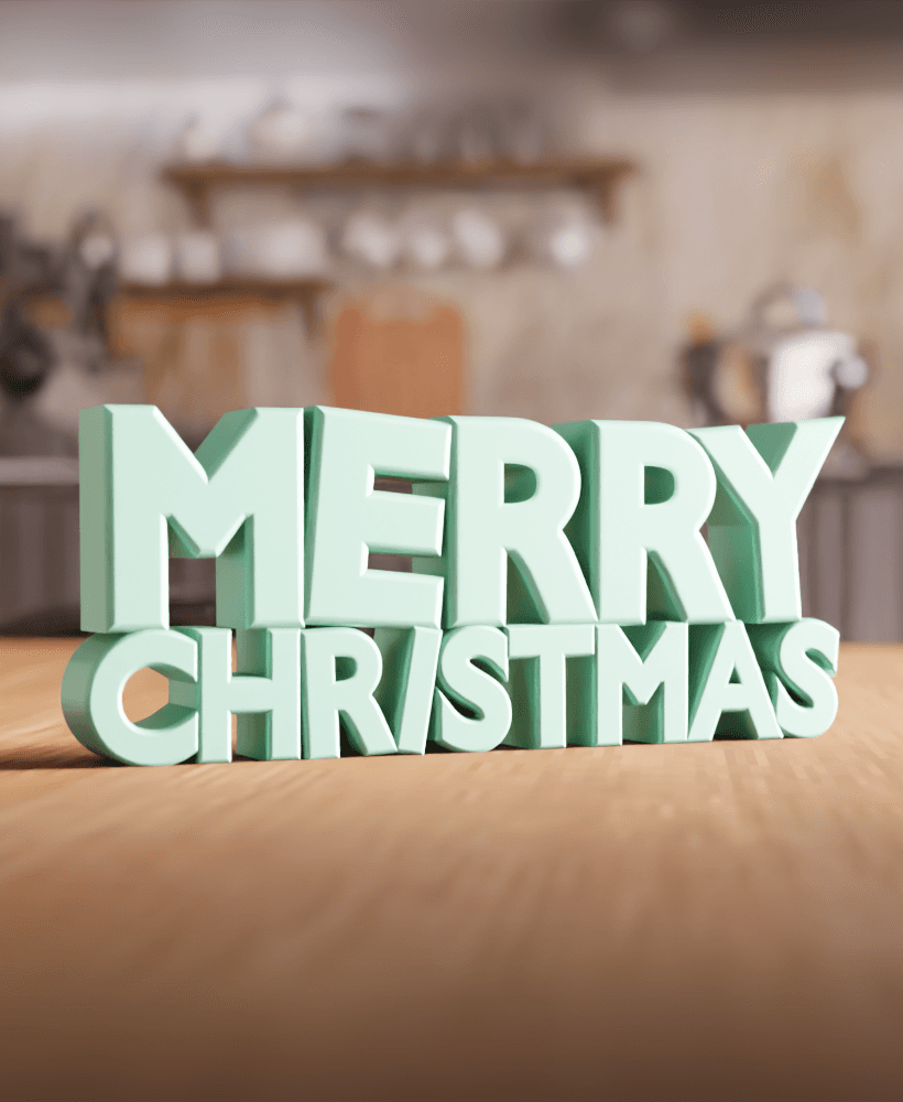 Merry Christmas Festive Desk Sign 3d model
