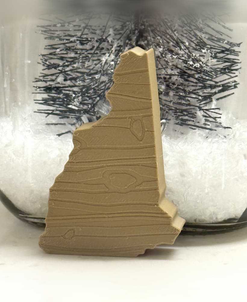 New Hampshire Outline Block with Woodgrain Top 3d model
