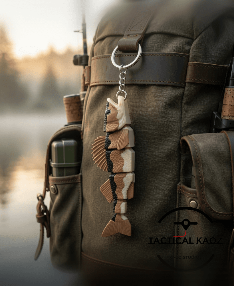 Flexy Walleye Fish Keychain- Articulated Walleye 3d model