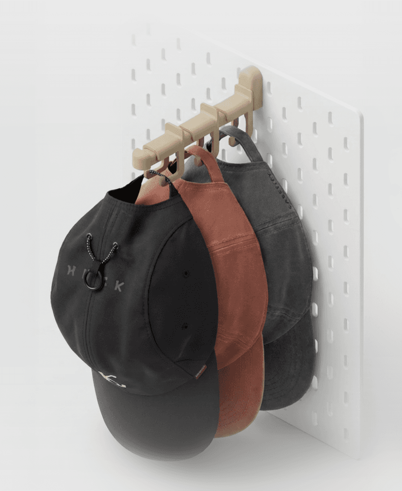 IKEA SKADIS Sliding Hanger | 3D Printed Pegboard Hat & Bag Organizer (2 Sizes) 3d model