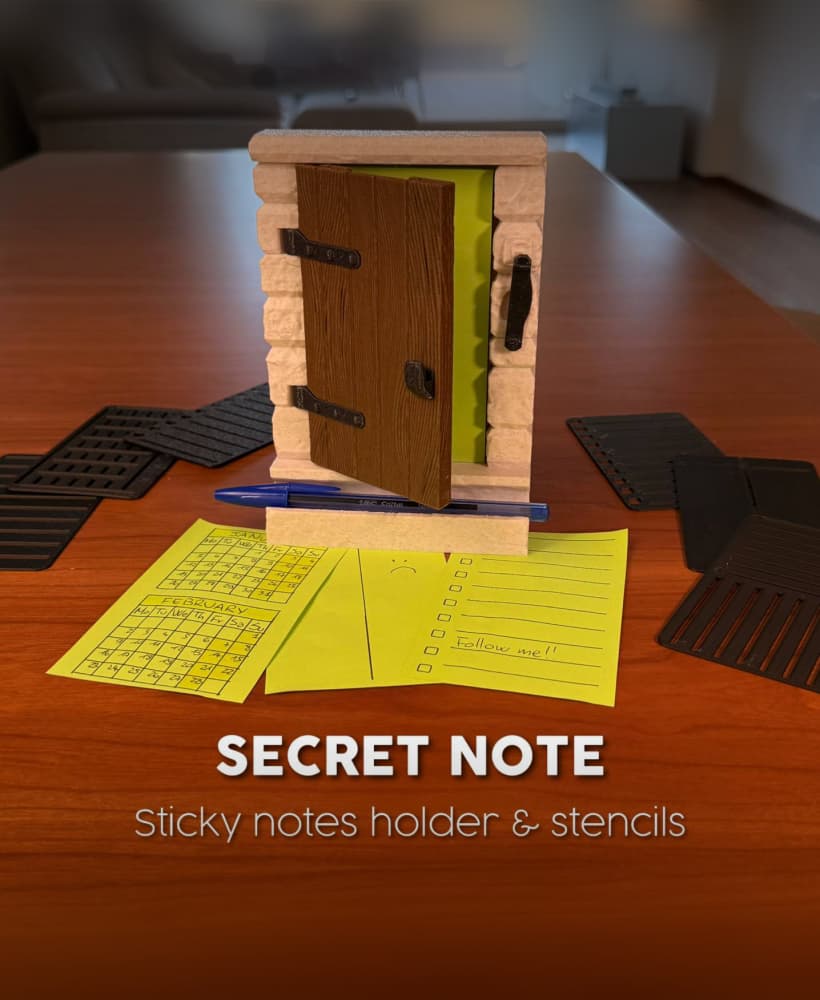 SECRET NOTE | STICKY NOTES HOLDER & STENCILS 3d model