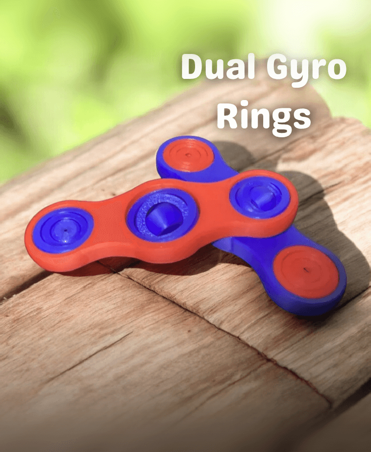 The Dual Gyro Rings Fidget - 3x The Spins 3d model