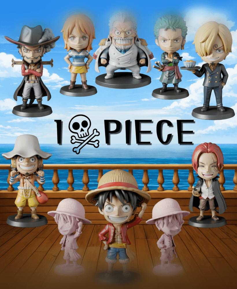 One Piece STL Files - Luffy Zoro Nami Sanji - Pirate Crew 3D Print Models 3d model