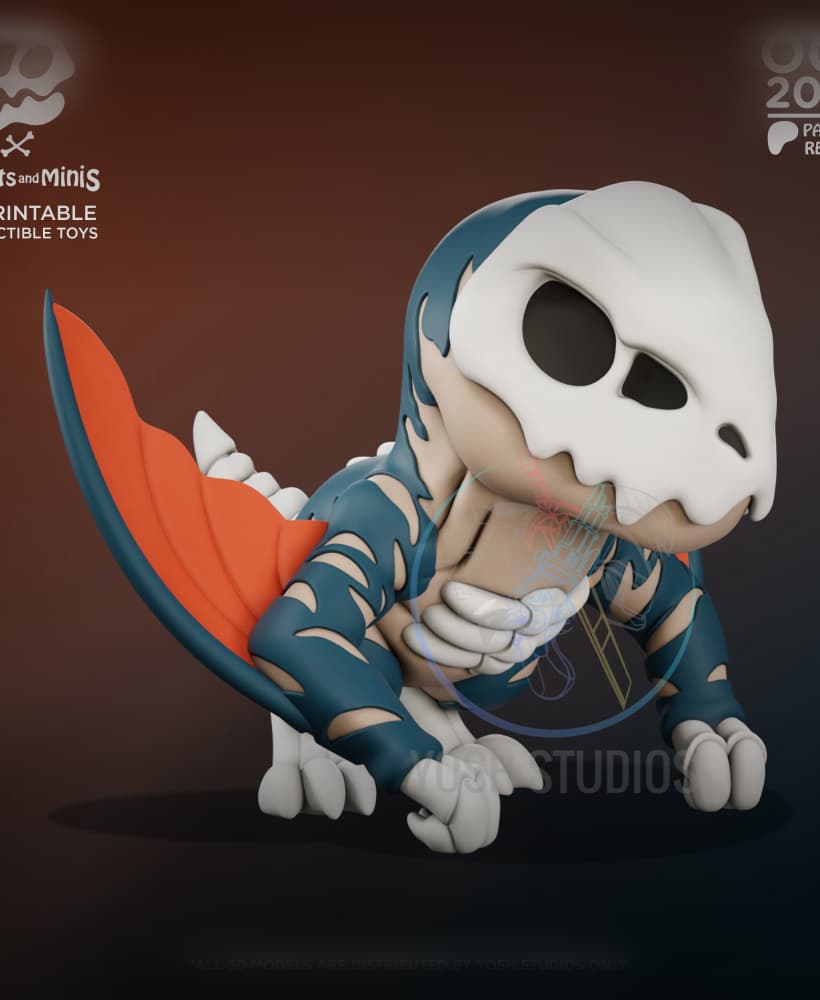 Blue Dinosaur 3D Printer File STL 3d model