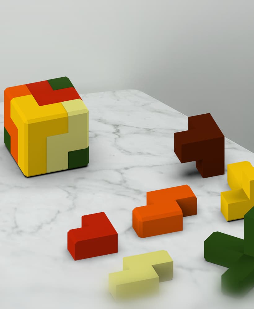 Geometric 3D Puzzle, 3D Puzzle Cube, 6 pcs. Puzzle, for Game Lovers, Special Gift, Mind Games 3d model