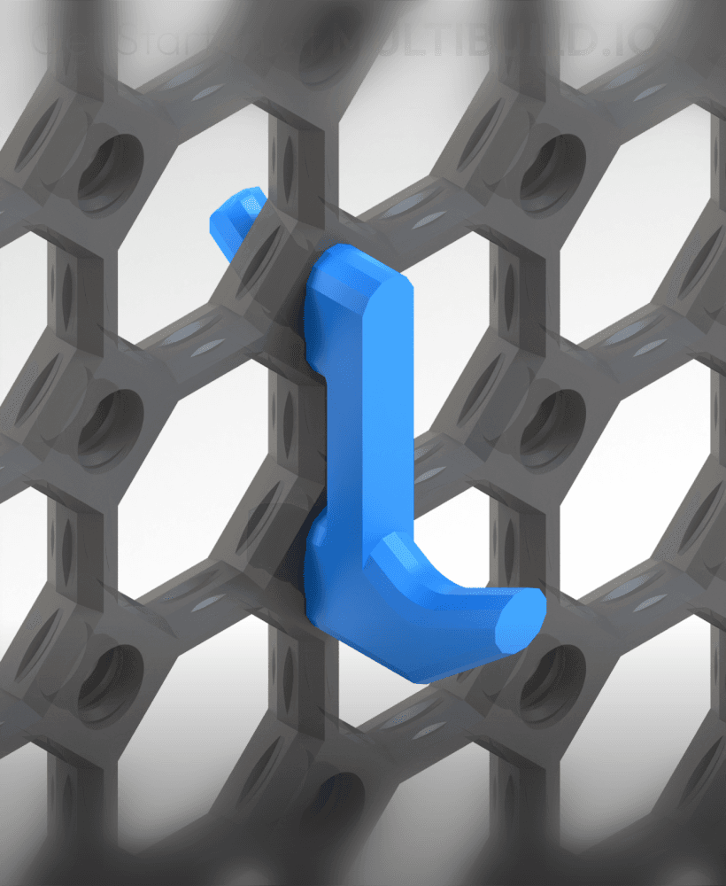 15 mm, Pegboard Click Hook 3d model