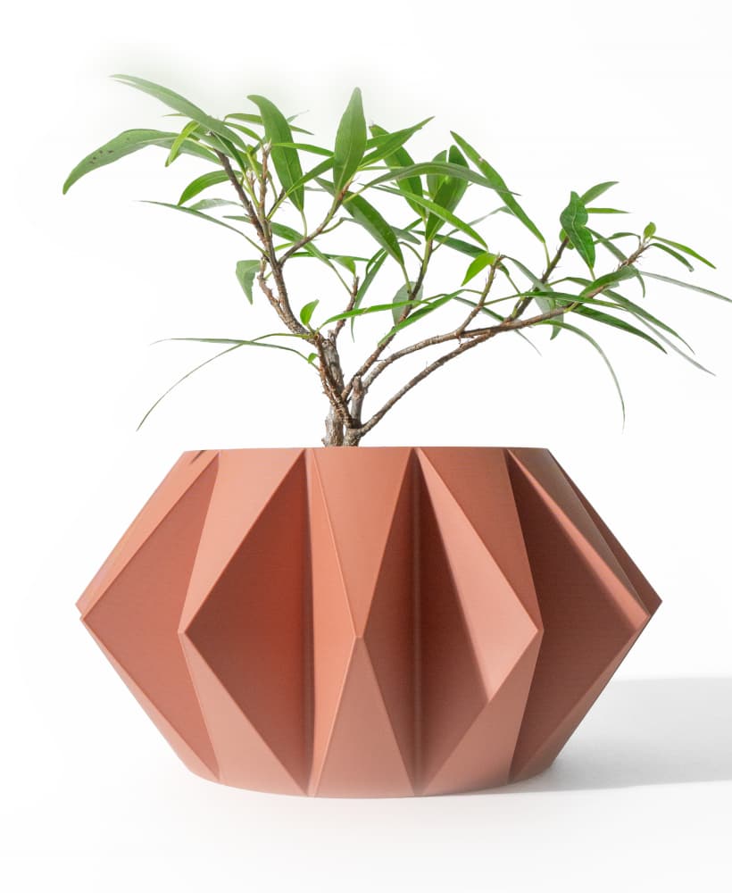 The Koni Planter Pot with Drainage Tray & Stand: Modern and Unique Home Decor for Plants 3d model