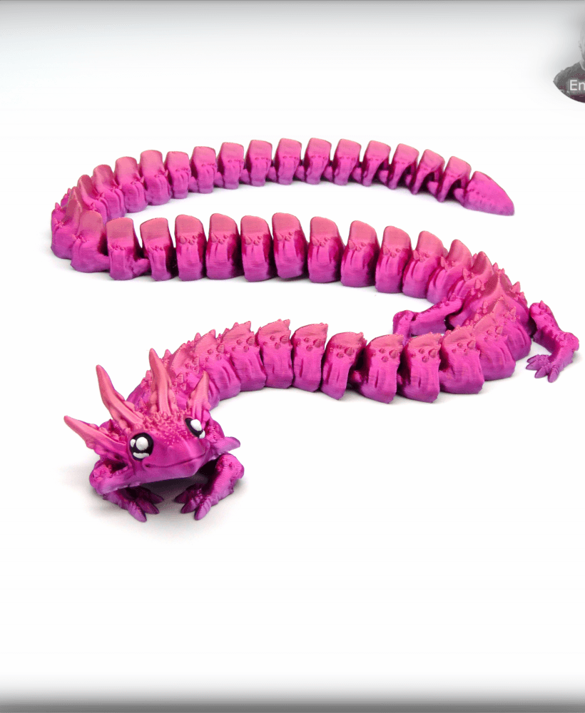 Dragon Axolotl V2 - Extra Long version - Print in place 3d model