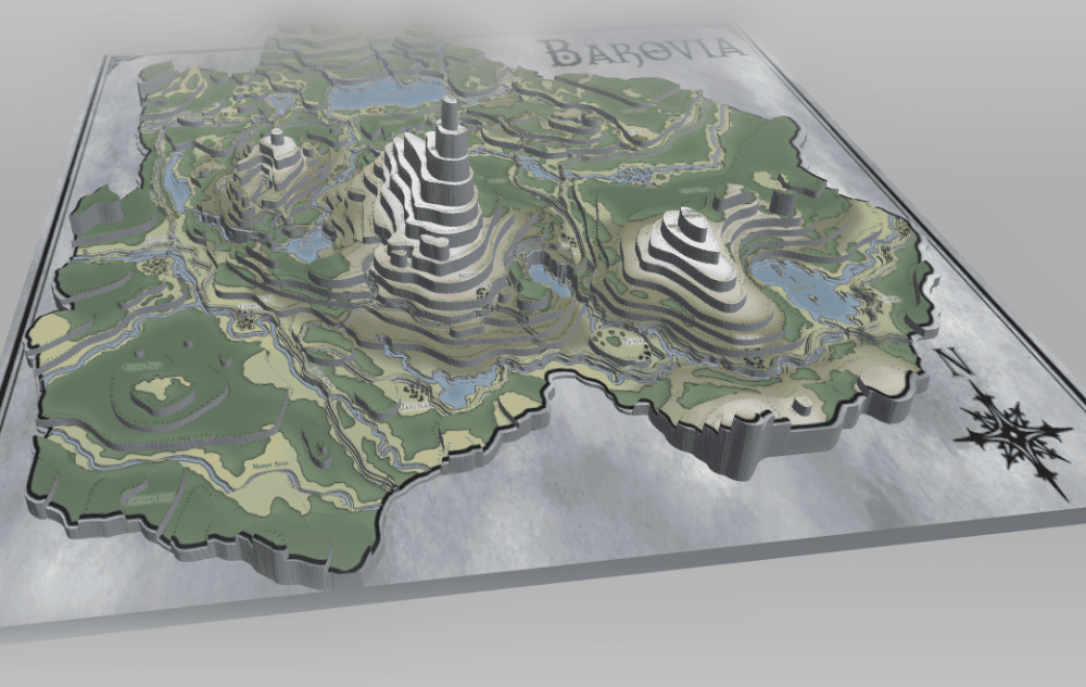 Topographical Map Of Barovia - Berkel 3d model