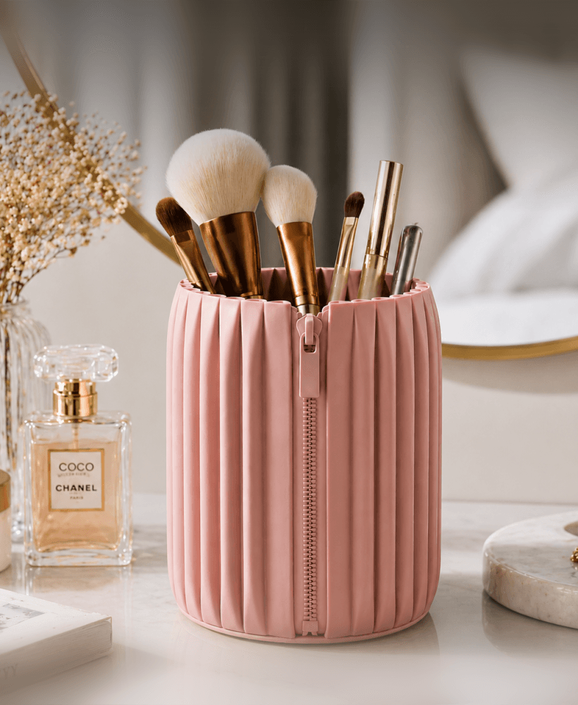 Zipper Makeup Brush Holder STL 3d model