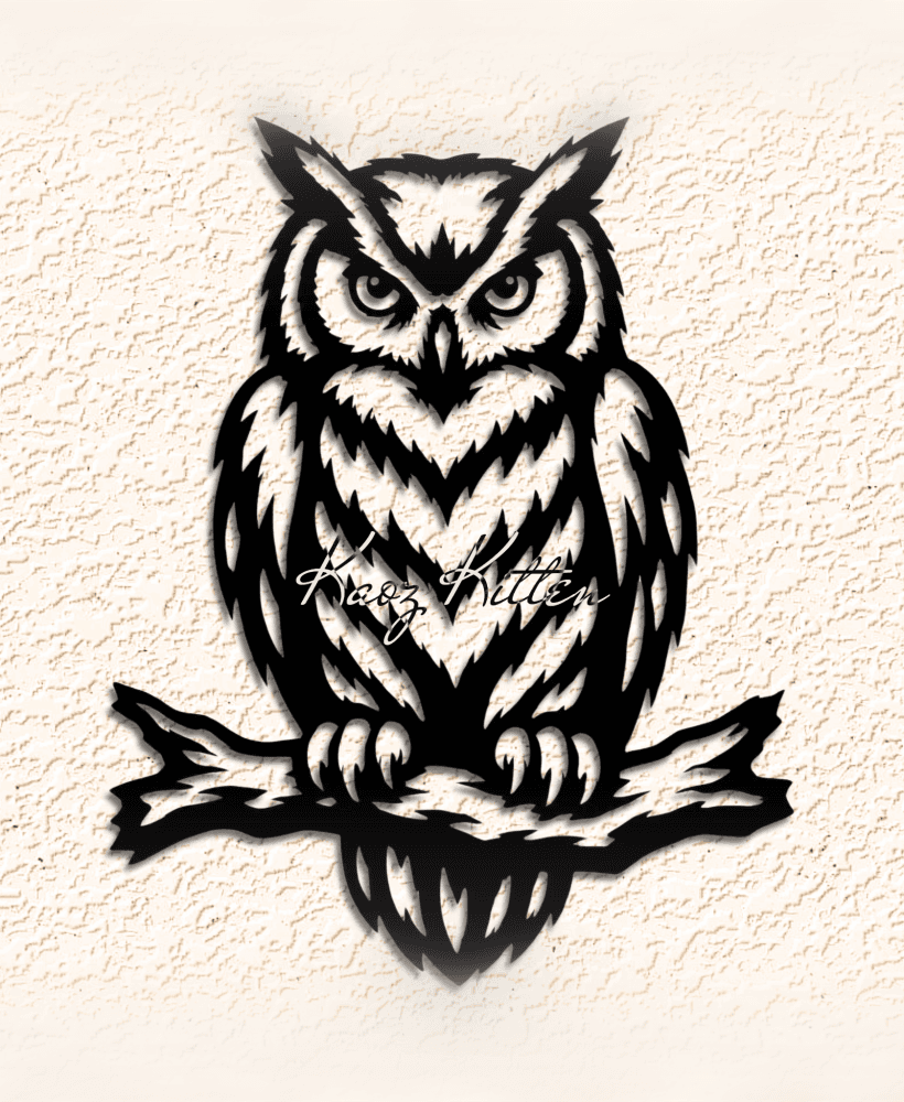 horned-owl-bird WALL ART HOME DECOR 3d model