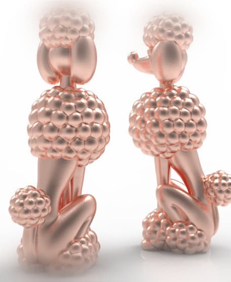 SEATED POODLE 3d model