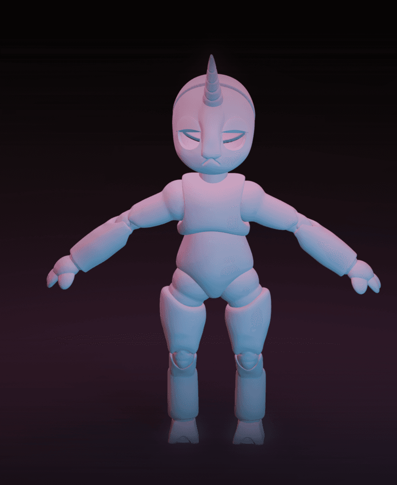 Unicorn fully custom BJD 3d model