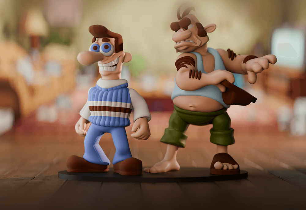 Neighbors from Hell Figurine - Retro Gaming Collectible 3d model