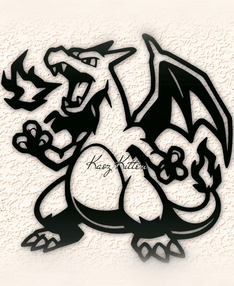 charizard pokemon wall art home decor 3d model