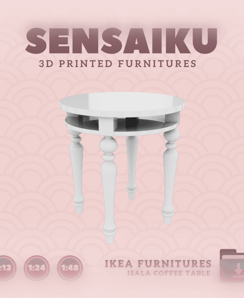 Miniature Replica 01. Isala Coffee Table for Miniature Dollhouse IKEA 3D Print (1:12,24,48) 3d model