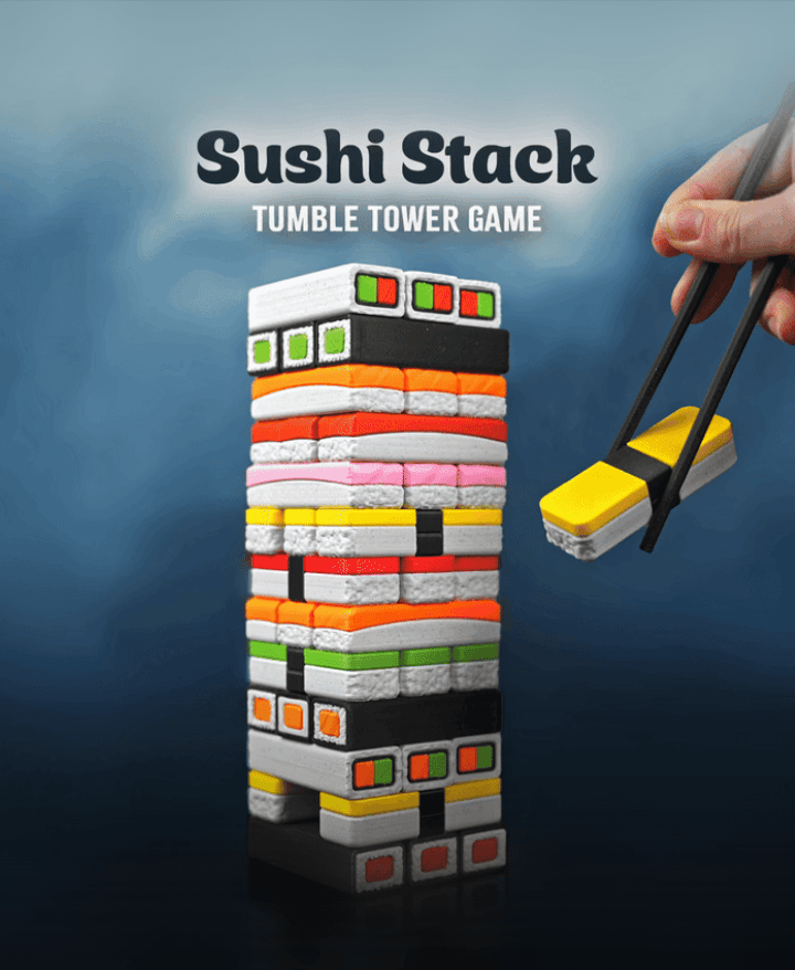 Sushi Stack — Tumble Tower Game 3d model