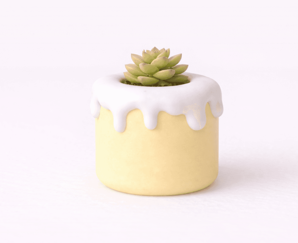 Cake Planter STL – Cute Dripping Frosting Pot – Resizable 3D Print (Planter, Pen Holder, Candle Hold 3d model