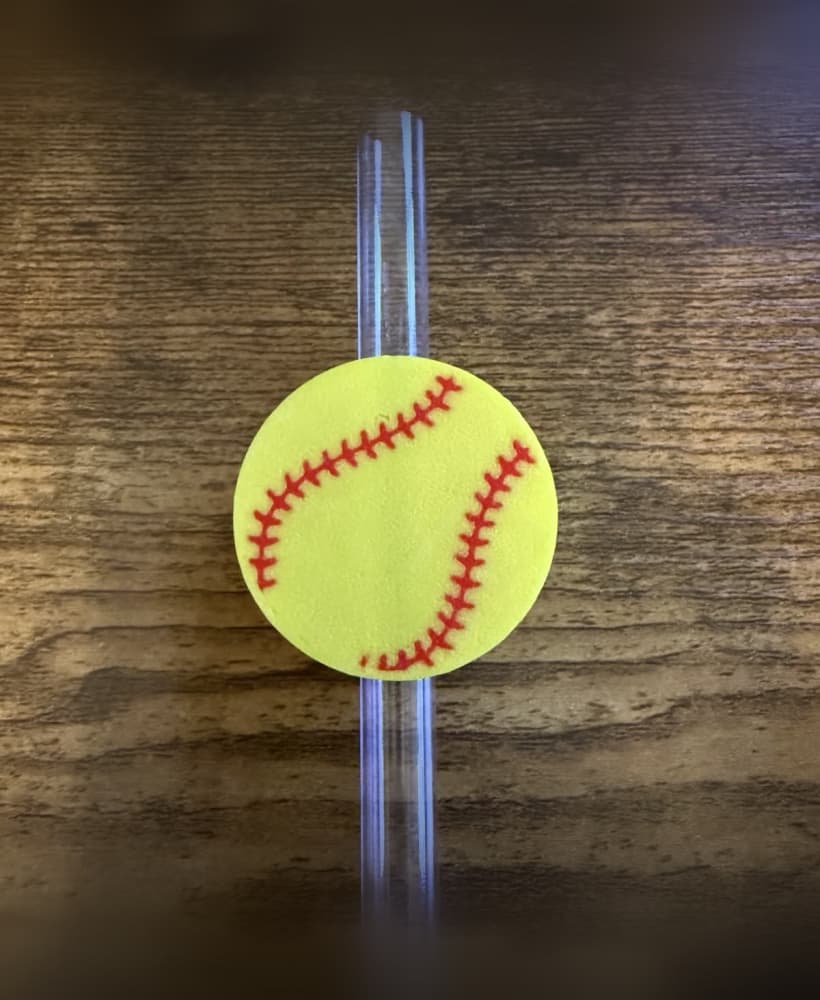 Softball Straw Topper 3d model