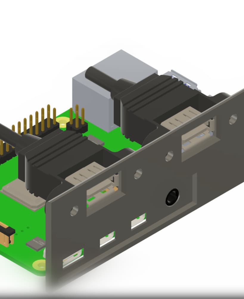 Raspberry pi 4 B panel connection guide 3d model