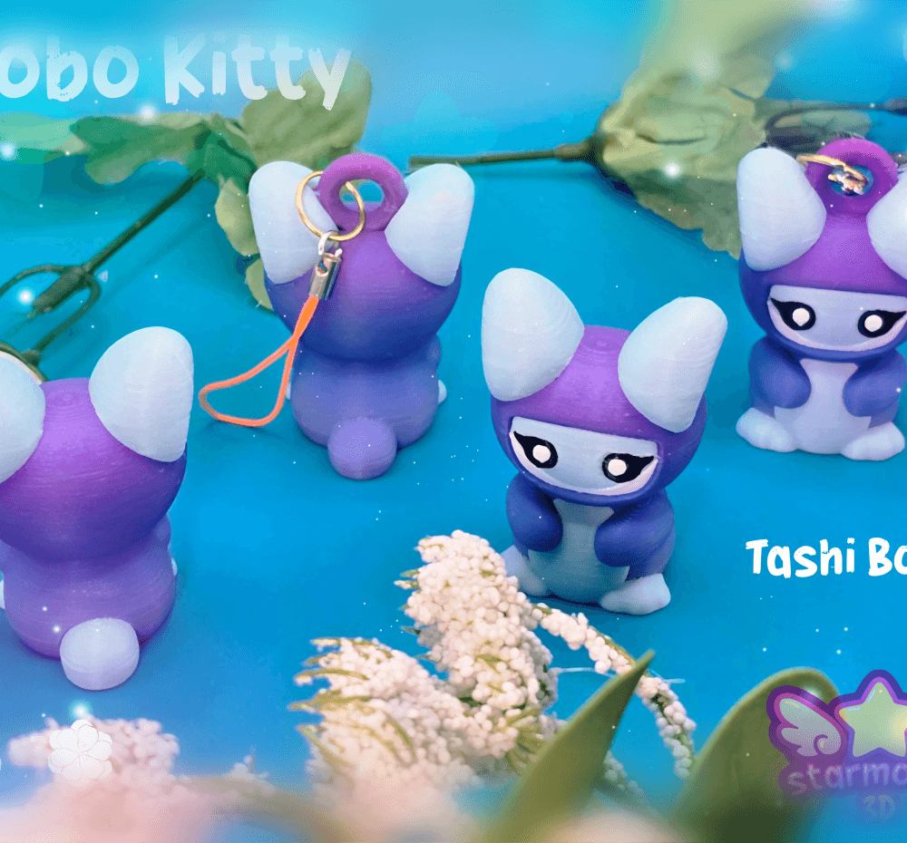 Free: Robo Kitty Tashi Bobo Keychain Charm! 3d model