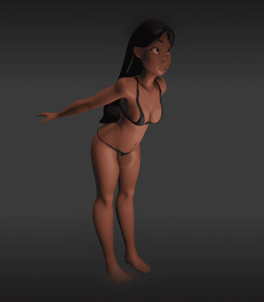 Nani Preparing to Dive v2 3d model