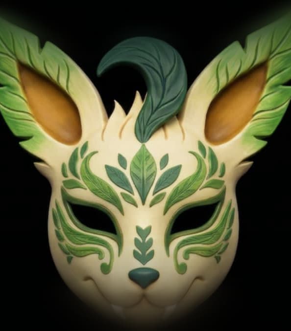 Leafeon Kitsune Mask 3d model