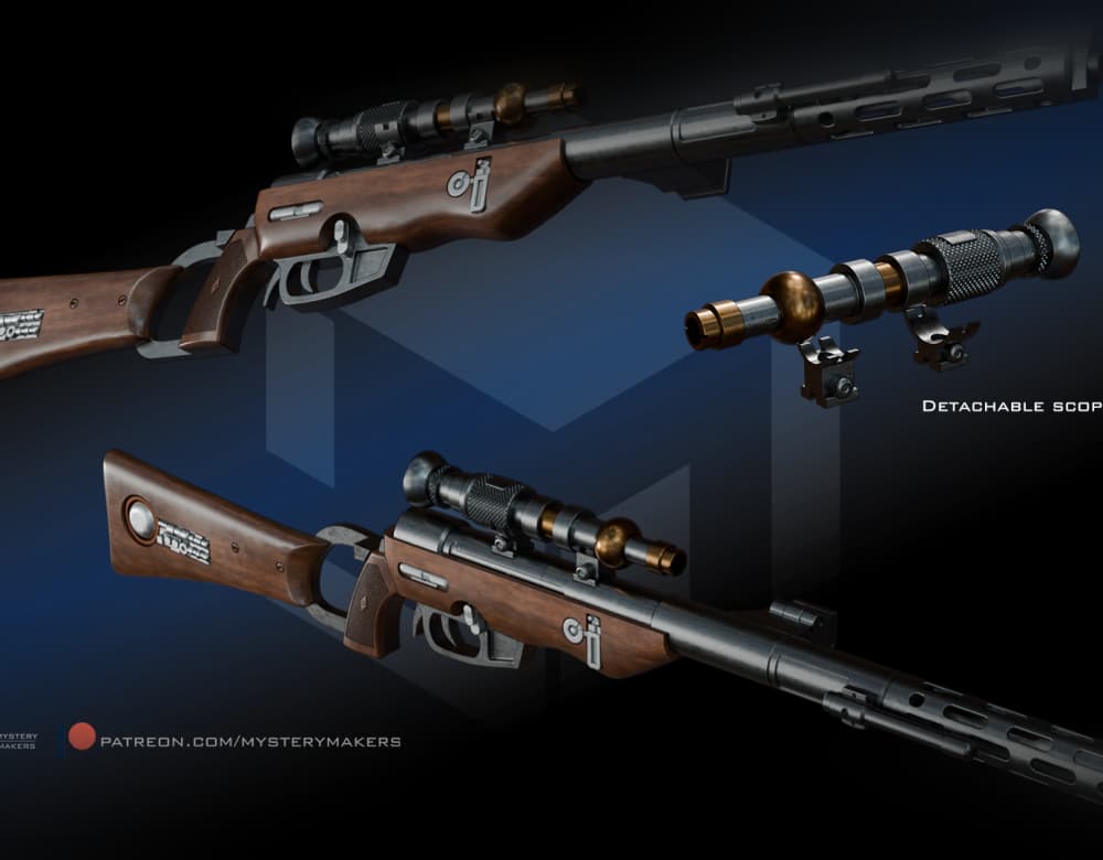 Mandalorian and Grogu Mando rifle HT reff 3d model