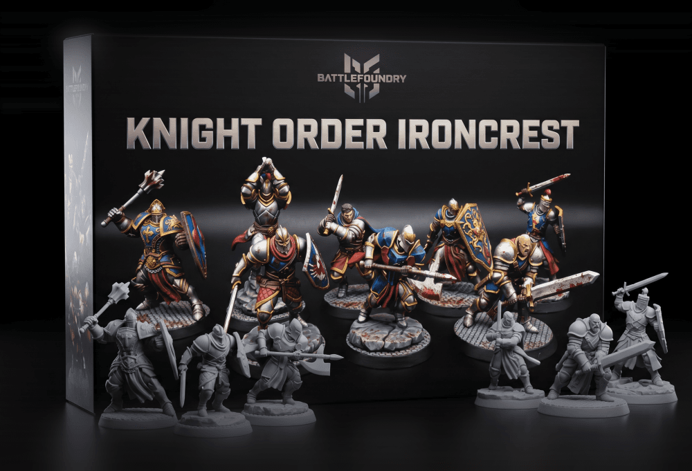 Knight Order IRONCREST 8 Fantasy Miniature STL 32mm TTRPG 3d model