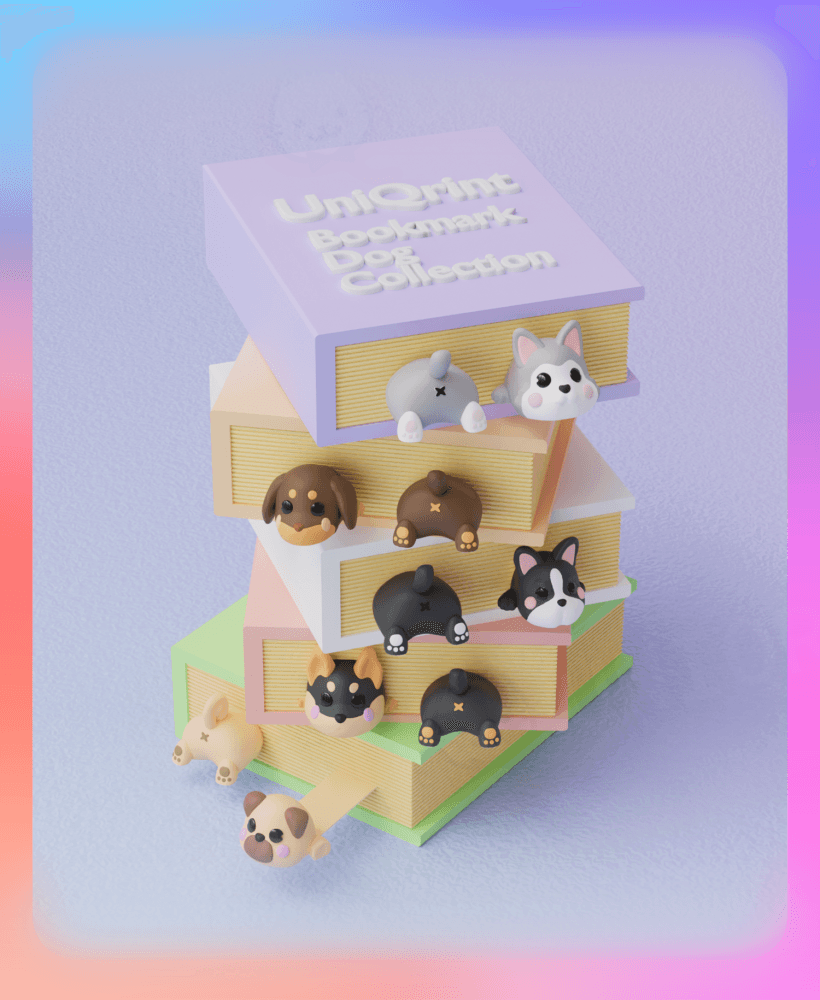 Animal Bookmark Dog Collection (Multicolor) 3d model
