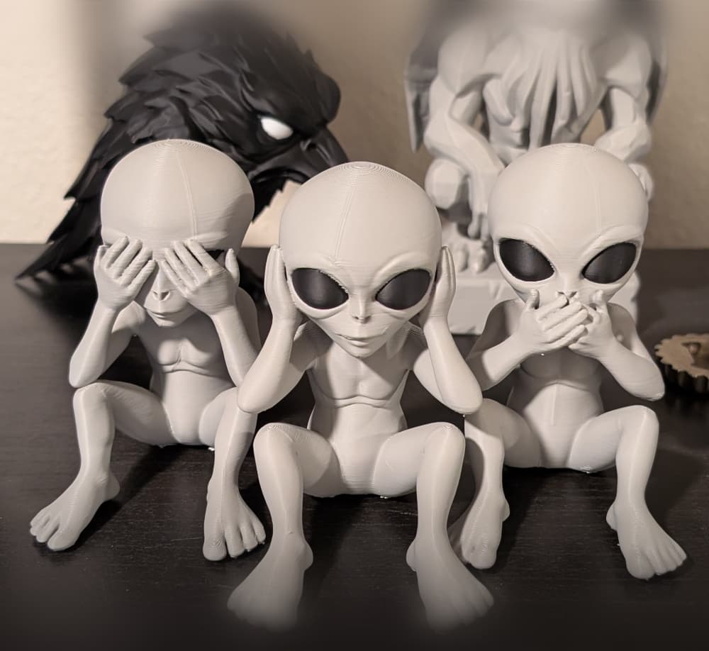 No Evil – Alien Collection (See No Evil, Hear No Evil, Speak No Evil) 3d model