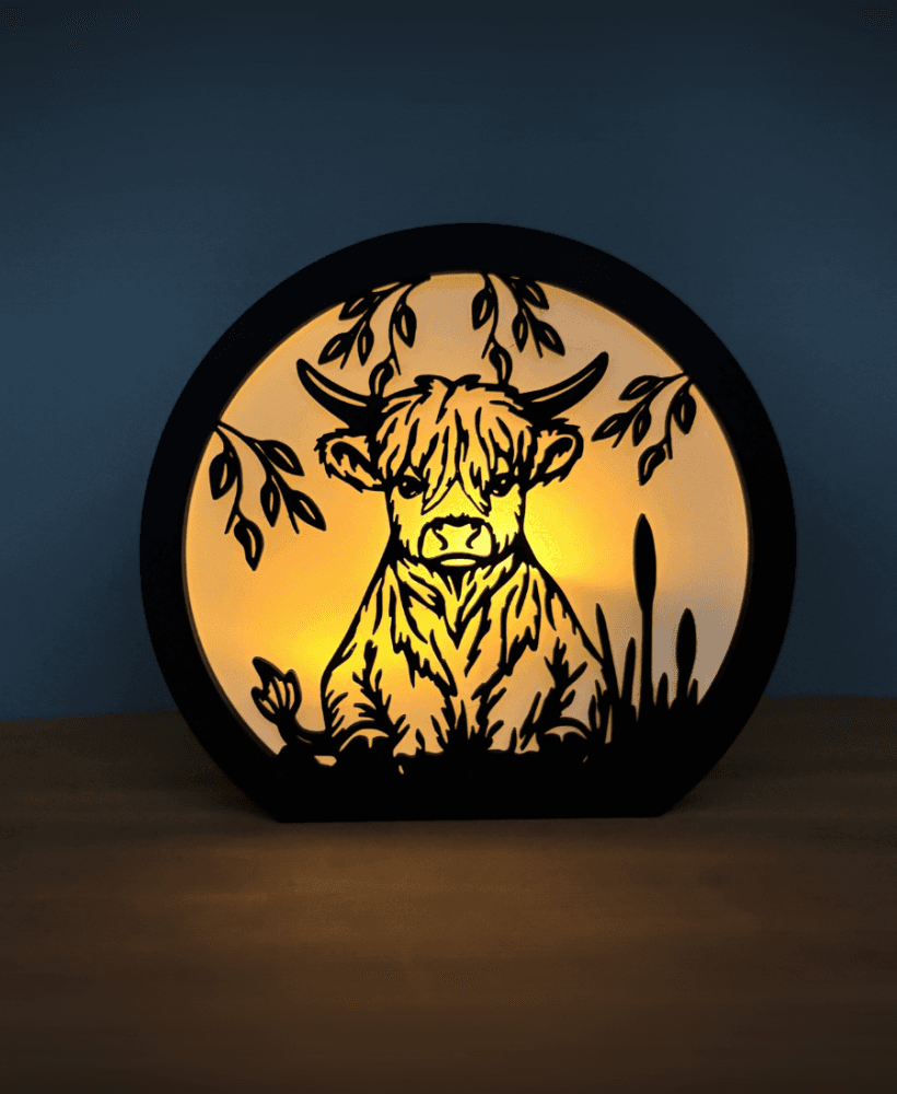 3D Print Highland Cow Candle Holder Highland Cow Lamp Tea Light Holder 3d model