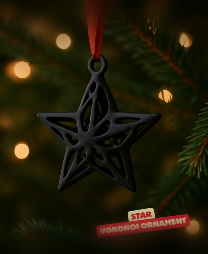 STAR ORNAMENT VORONOI / CHRISTMAS TREE DECOR / HOMEDECOR / DECOR / DECORATIONS / DESIGNER 3d model