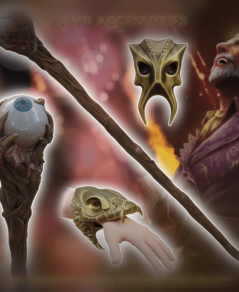Fantasy Staff of Sheogorath Cosplay set TES Oblivion Remaster 3d model