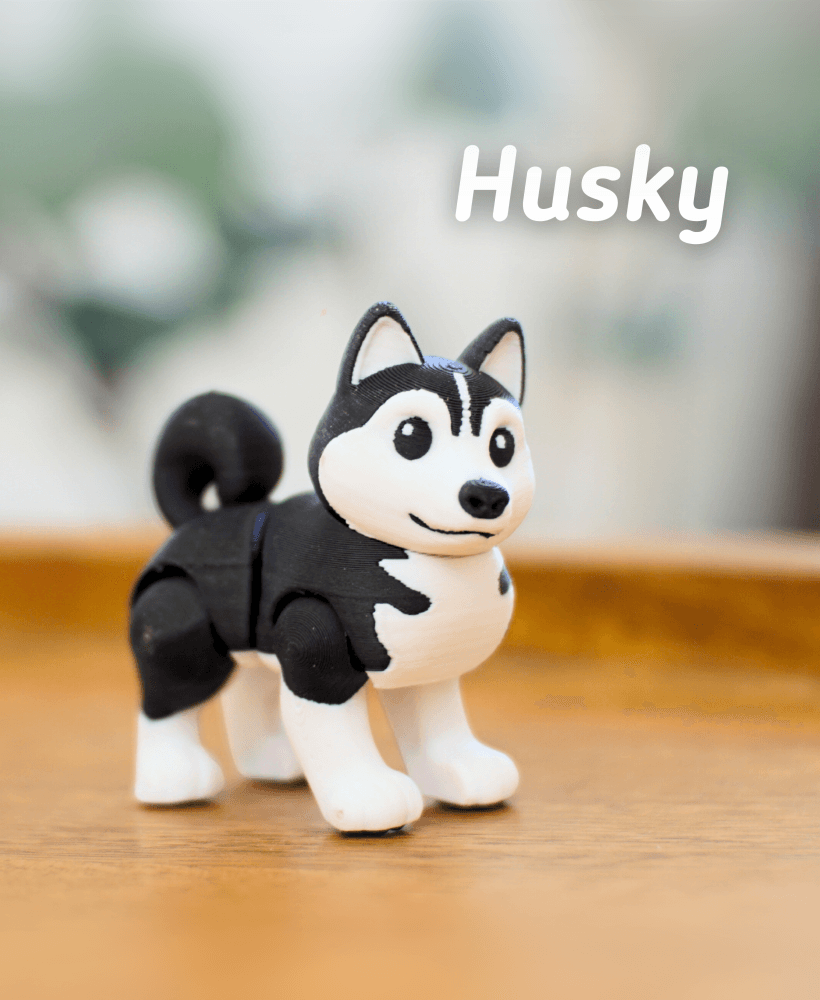 Husky - Articualted Fidget Dog 3d model