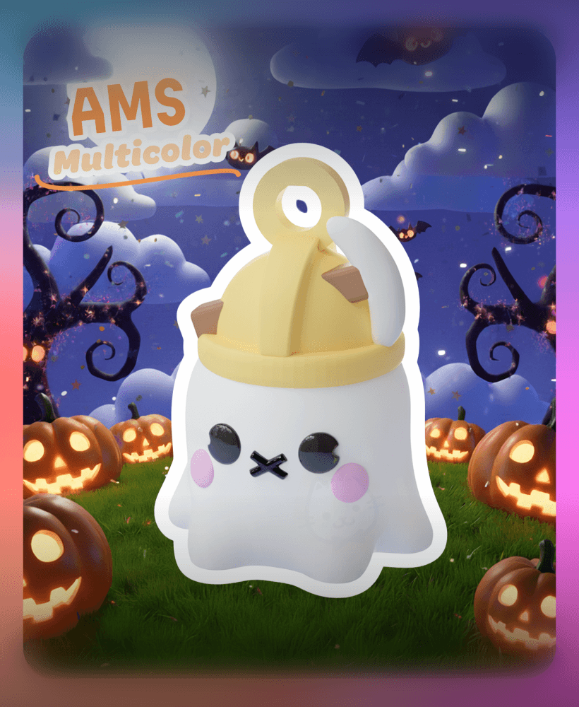 Little Ghost Keychain: Safety Helmet (Multicolor) 3d model