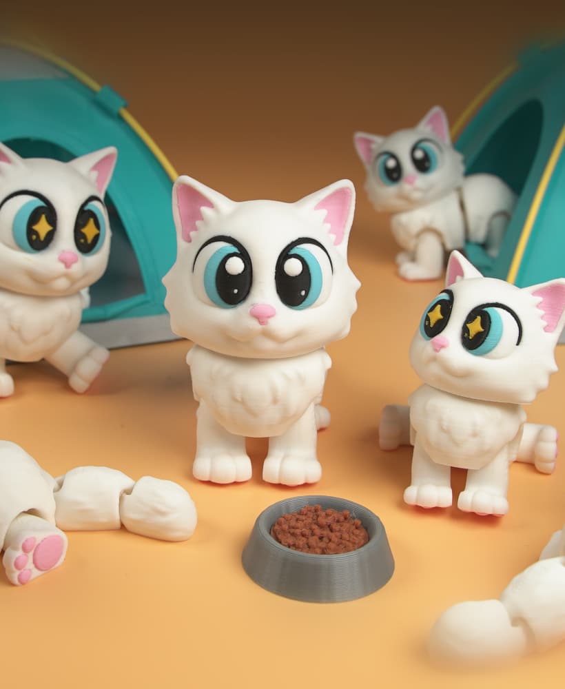 Flexi Articulated Cat & Cat House Set 3d model