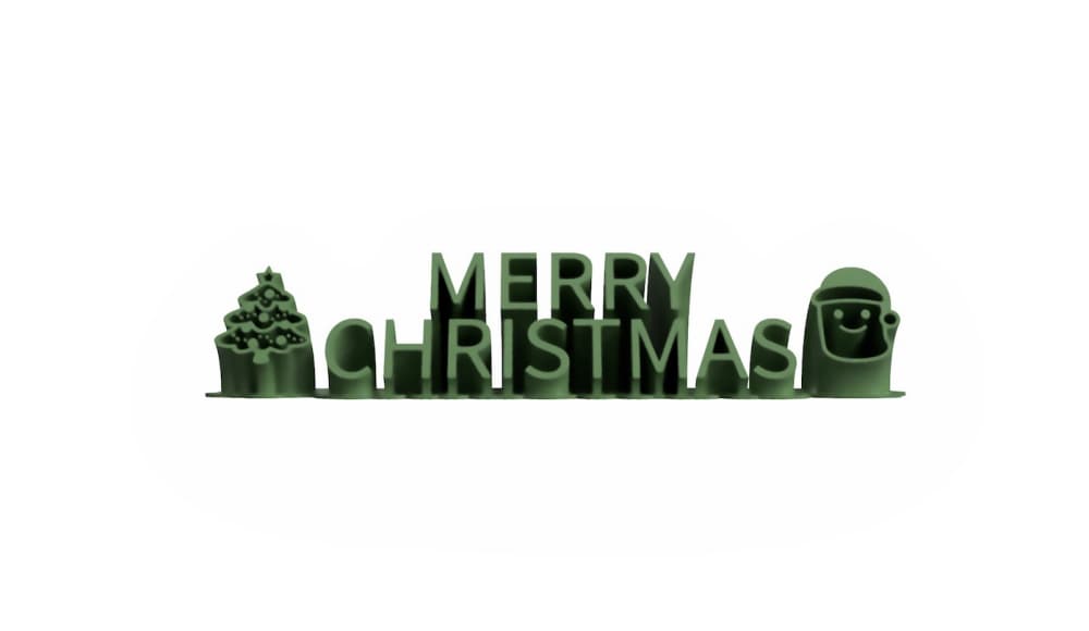 Merry Christmas Name Plate 3d model