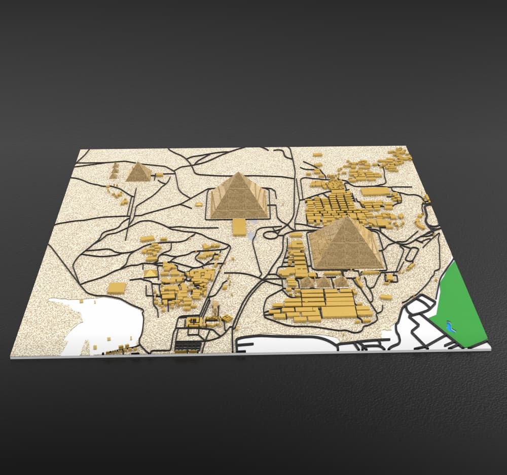 Advertising Giza Pyramids 3D Relief Map – Detailed Topographic Model 3d model