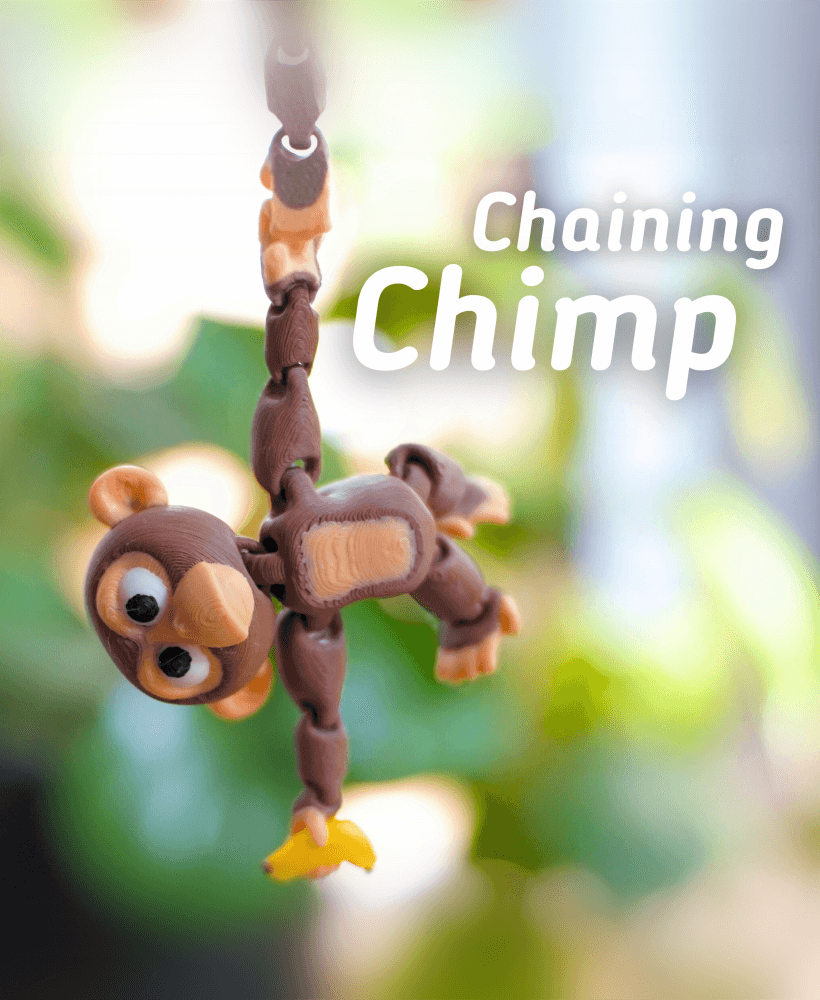 Chaining Chimp - Articulated Fidget Monkey - Ludo 3D Printed Flexy Fidget Toy 3d model