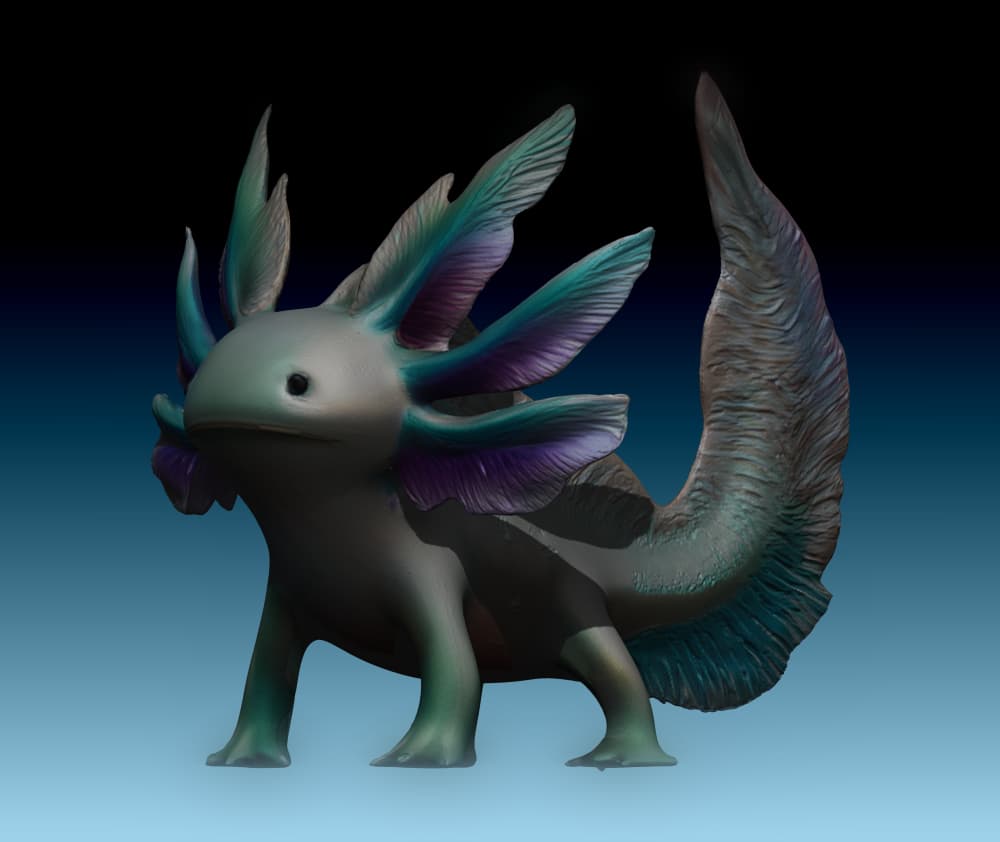 Toxolotl - Water/Air/Toxic Axolotl Model: FREE for Personal Use 3d model