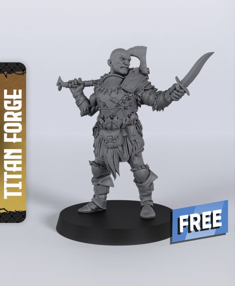 Goliath Male Fighter - With Free Dragon - 5e DnD Inspired for RPG and Wargamers 3d model