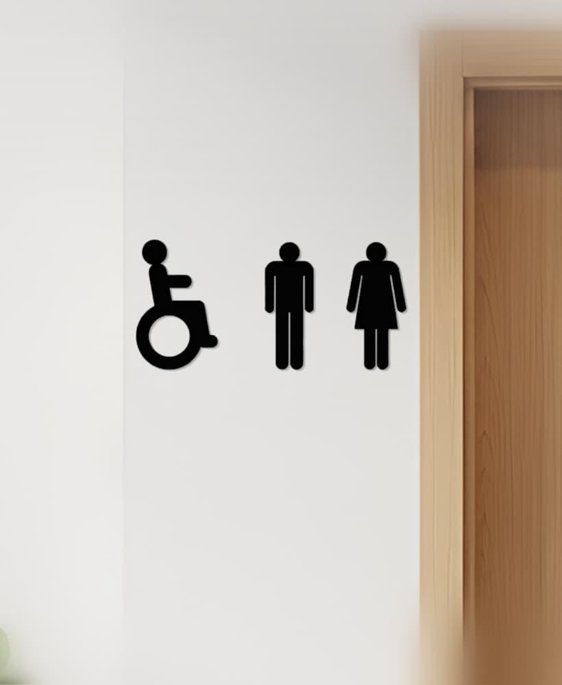 WC, Toilet Sign, Restroom 3d model